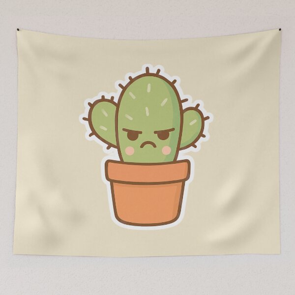 Item preview, Kawaii Grumpy Cactus designed and sold by Serge-Design.