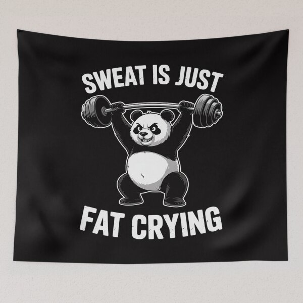 Item preview, Gym Panda Sweat Is Fat Crying Workout Men Women Kids designed and sold by tlallimicrichi.
