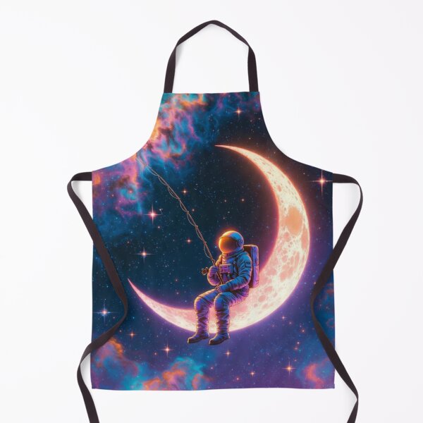 Item preview, Astronaut Fishing Stars on Crescent Moon designed and sold by ChinzorigBAY.