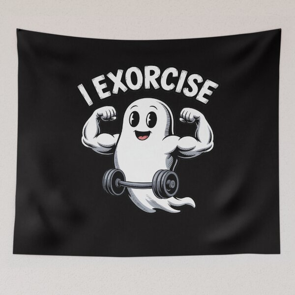 Item preview, Ghost I Exorcise Gym Exercise Workout Spooky Halloween designed and sold by tlallimicrichi.