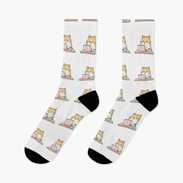 Item preview, Sleepy Office Cat – Cute Work From Home Cartoon Design designed and sold by Krystal-design.