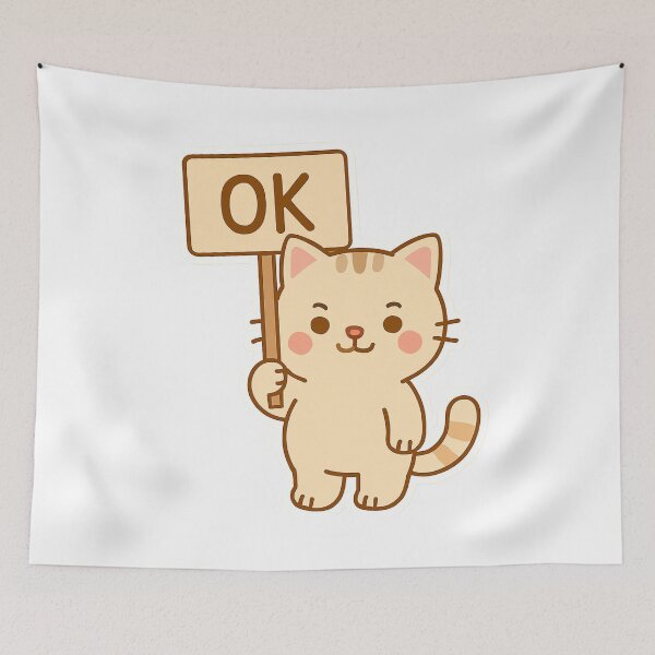 Item preview, Kawaii cat with "OK" sign designed and sold by Serge-Design.