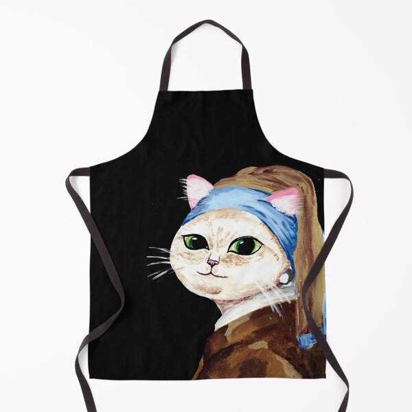 Item preview, Cat with a Pearl Earring – Cute Artistic Cat Portrait designed and sold by Art-Self Studio.