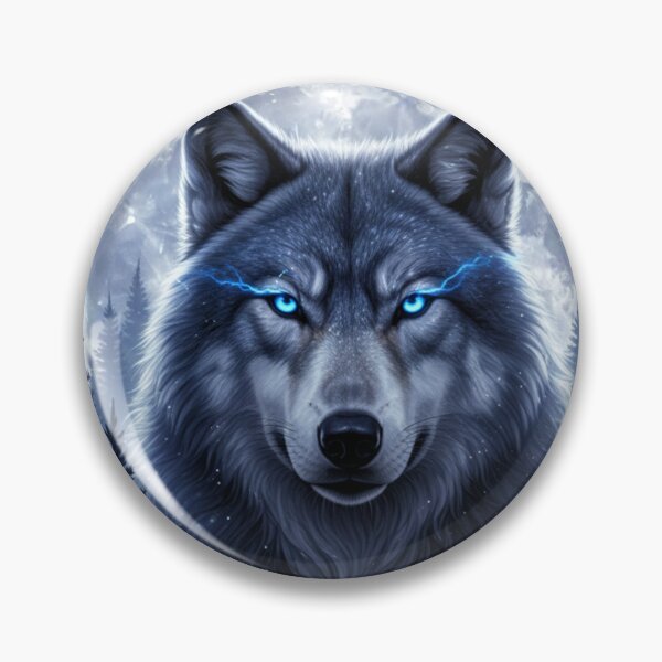 Artikelvorschau, Grauer Wolf jagt unter eisigem Mond – Waldgalaxie-Kunst entworfen und verkauft von Alexis Art Collection.