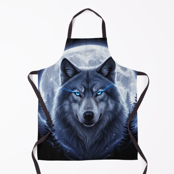 Artikelvorschau, Grauer Wolf jagt unter eisigem Mond – Waldgalaxie-Kunst entworfen und verkauft von Alexis Art Collection.