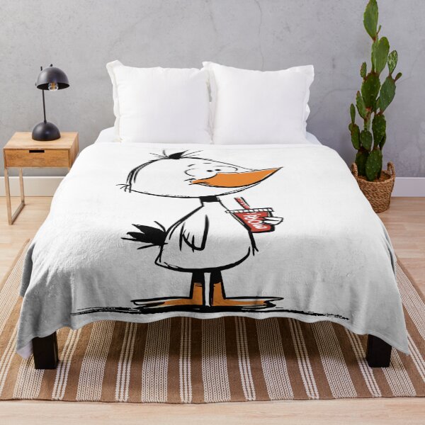 Item preview, Cute Baby Duck Holding a Sippy Cup Cartoon Drawing designed and sold by LD ART.