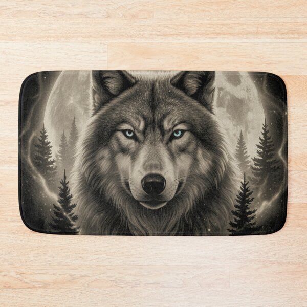 Item preview, Grey Wolf Hunting Ground, Icy Moon, Forest, Galaxy designed and sold by Alexis Art Collection.