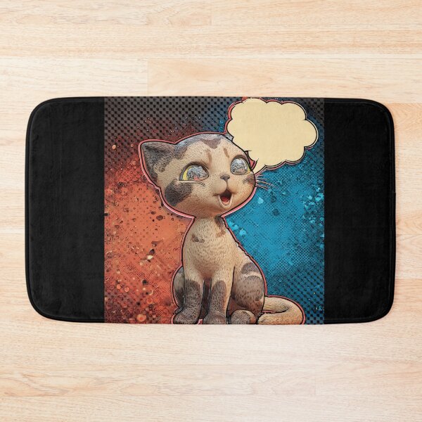 Item preview, Cute Comic Kitten with Speech Bubble Illustration designed and sold by Grafititee.