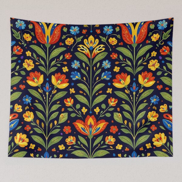 Item preview, Scandinavian Floral Folk Pattern designed and sold by Myra365Art.