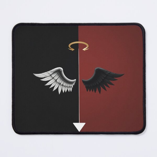 Item preview, Divided Essence – Minimal Angel and Devil Symbolism in Modern Art designed and sold by PixelVibe782.