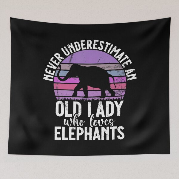Item preview, Never Underestimate An Old Lady Who Loves Elephants designed and sold by malhanasbih.