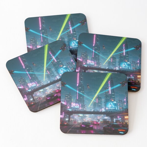 Item preview, Cyber punk Night City street scape designed and sold by aykiradesigns.