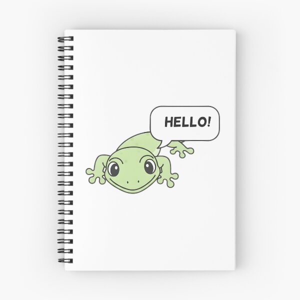 Aperçu de l'œuvre Autocollant mignon gecko disant bonjour créée et vendue par ChubbyGoong.