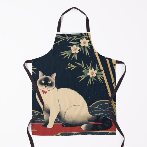 Item preview, Hanafuda Style Lucky Cat – Night Colors (Pine Bamboo Plum) designed and sold by LEO'S CREATURE　れおずくりーちゃー.