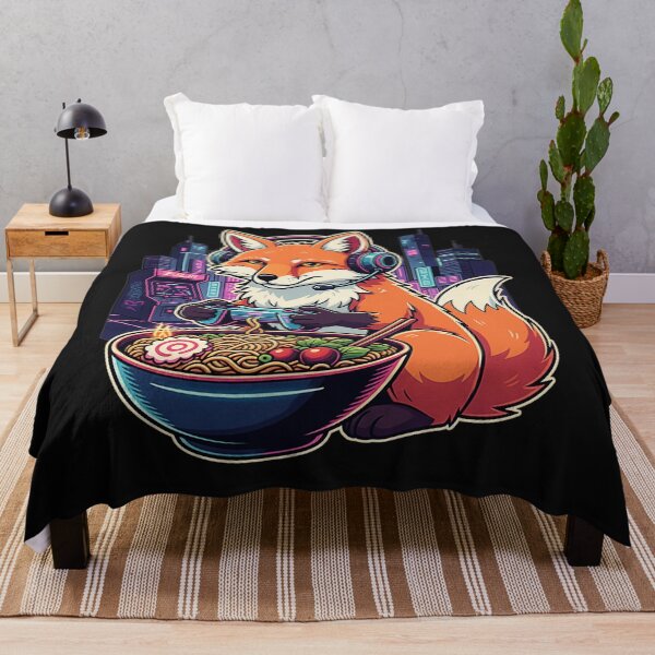 Item preview, Fox Gamer Ramen Night Neon City designed and sold by FemmeForge.