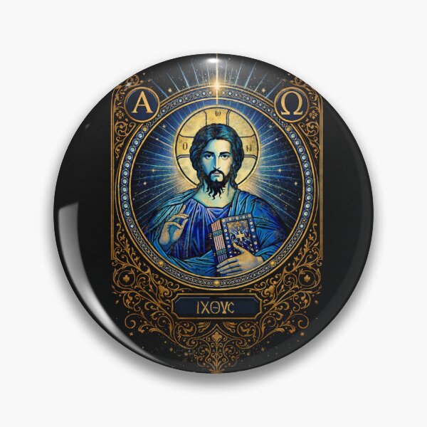 Item preview, Pantocrator in Midnight Blue — IC XC Icon Emblem designed and sold by Sanctum Icons.