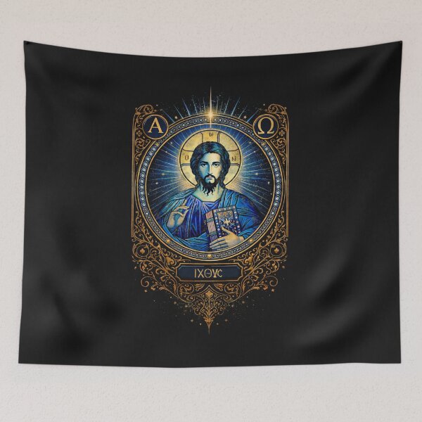 Item preview, Pantocrator in Midnight Blue — IC XC Icon Emblem designed and sold by Sanctum Icons.