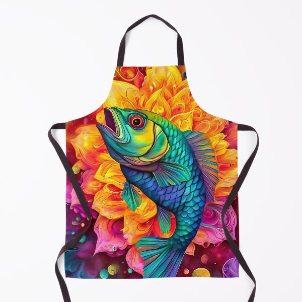 Item preview, Colorful fish against an abstract floral backdrop designed and sold by Mianku | Für das Leben.