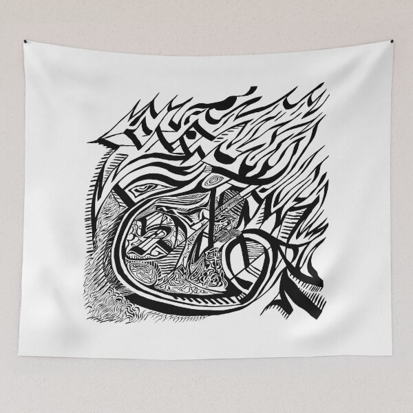 Item preview, GT'S WRESTLER AND THE CHUPACABRA B&W designed and sold by Odd-jewelry.