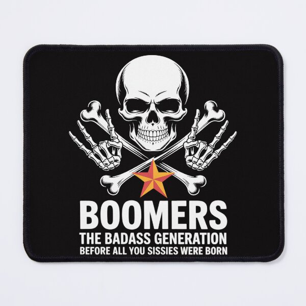 Item preview, Boomers Badass Generation Skull Humor Rebel Pride designed and sold by teltvitossuilea.