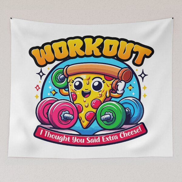 Item preview, Workout – I Thought You Said Extra Cheese! Funny Pizza Gym T-Shirt designed and sold by Design-Pro-21.