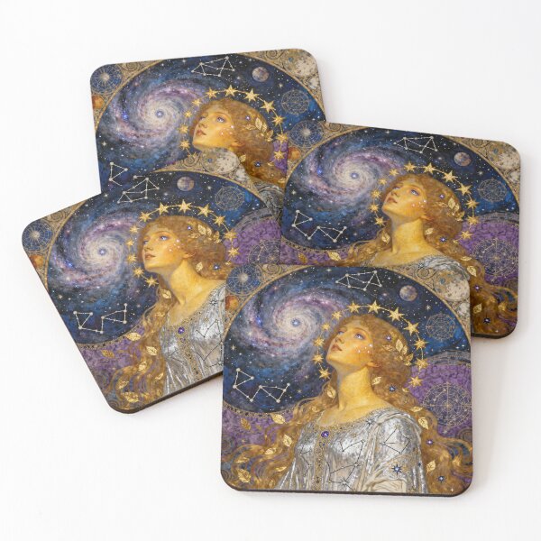 Item preview, Constellation Maiden Beautiful Art Nouveau Gustav Klimt stylish art designed and sold by Vintage Designs +.