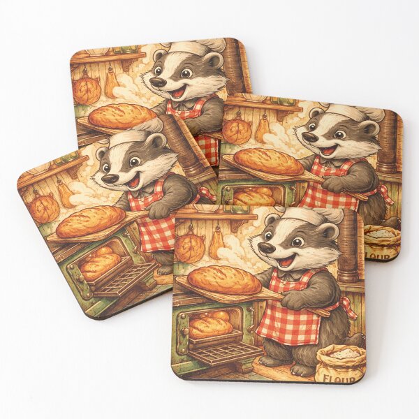 Item preview, funny badger bakes bread designed and sold by Mauswohn.