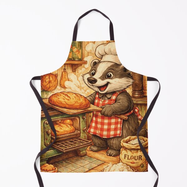 Item preview, funny badger bakes bread designed and sold by Mauswohn.