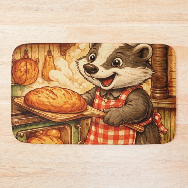 Item preview, funny badger bakes bread designed and sold by Mauswohn.