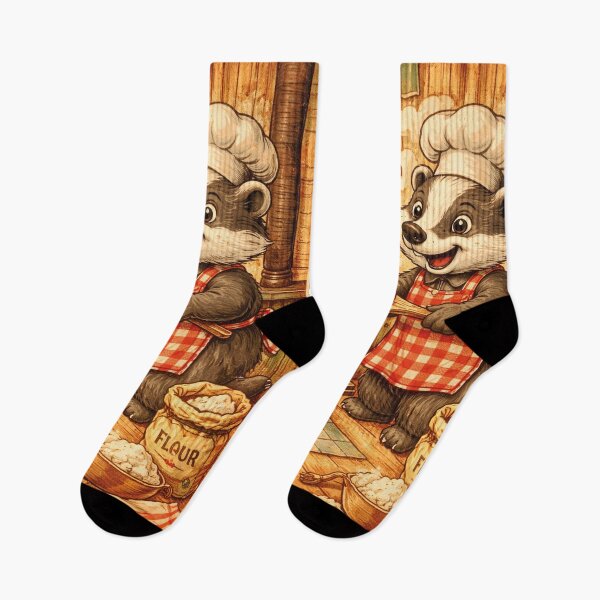 Item preview, funny badger bakes bread designed and sold by Mauswohn.