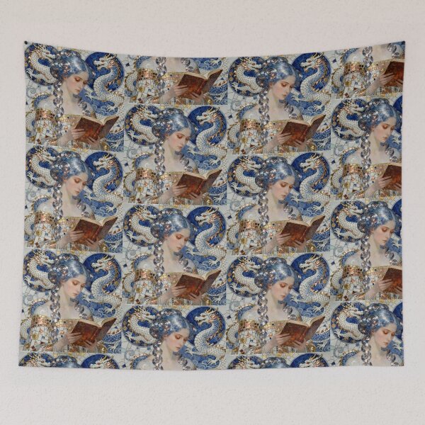 Item preview, Porcelain Dragon Woman Beautiful Art Nouveau Gustav Klimt stylish art designed and sold by Vintage Designs +.