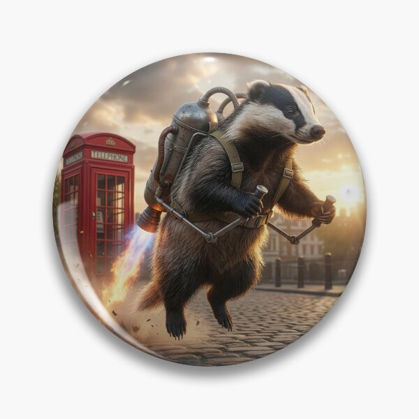 Item preview, Daring Badger Takes off in Jetpack designed and sold by Tridentulus.