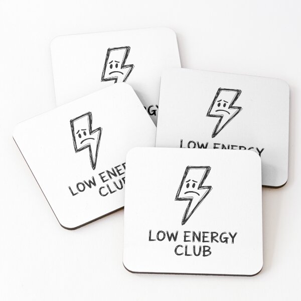 Item preview, Low Energy Club Design with Sad Lightning Bolt and Hand-Drawn Monochrome Style designed and sold by SplashTastic.