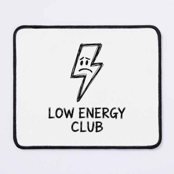 Item preview, Low Energy Club Design with Sad Lightning Bolt and Hand-Drawn Monochrome Style designed and sold by SplashTastic.