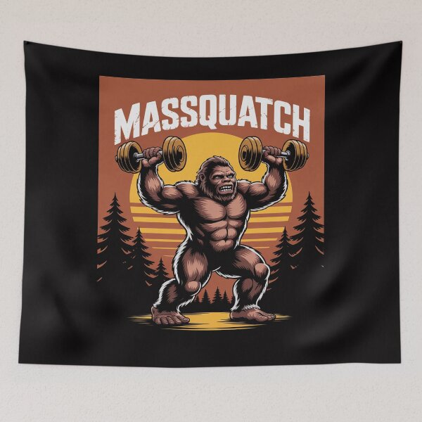 Item preview, Bigfoot Massquatch Sasquatch Workout Gym Weightlifter designed and sold by teltvitossuilea.