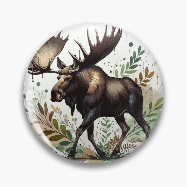 Item preview, Ilustración botánica de alce macho en acuarela designed and sold by BigBlueArt.