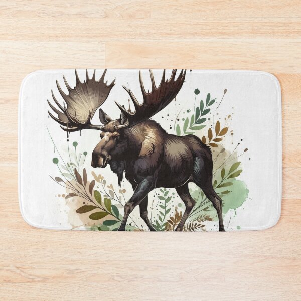 Item preview, Ilustración botánica de alce macho en acuarela designed and sold by BigBlueArt.
