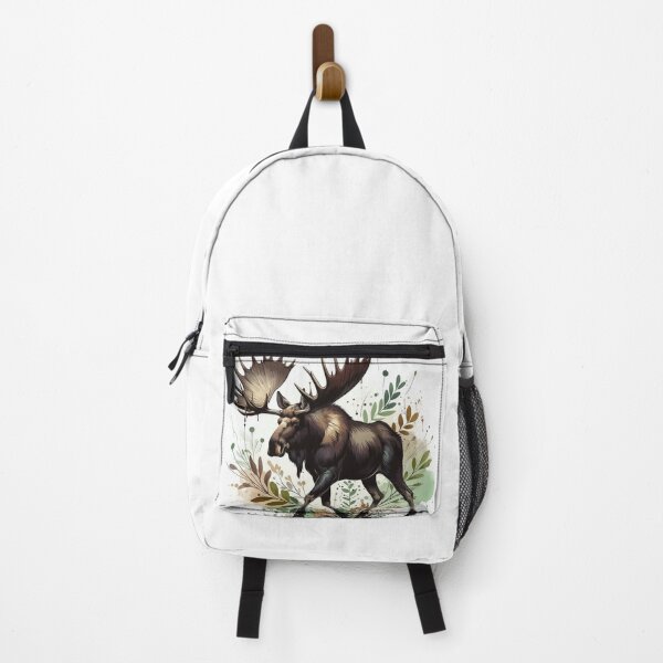 Item preview, Botanical Bull Moose Watercolor Ink Illustration designed and sold by BigBlueArt.