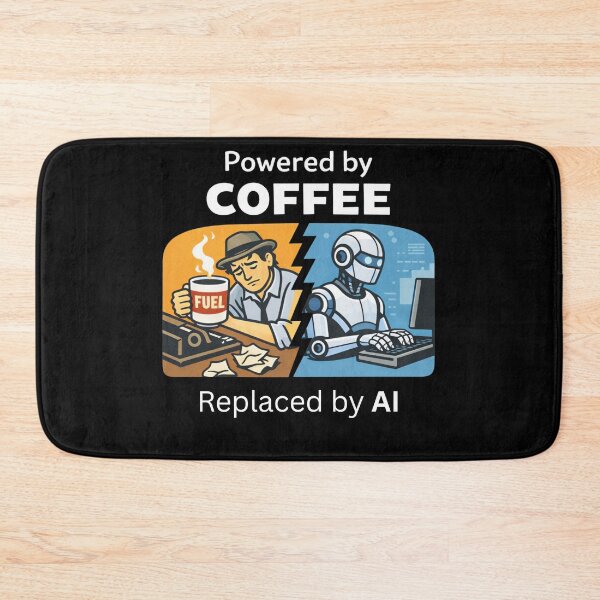 Item preview, Powered by Coffee, Replaced by AI designed and sold by Kalaidax.