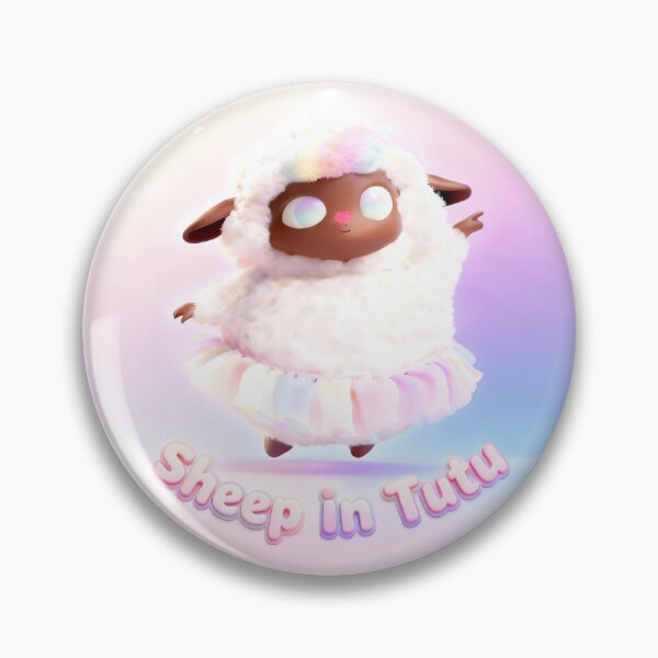 Aperçu de l'œuvre Mouton de ballet Kawaii • Agneau duveteux à tête noire en tutu pastel • Design de personnage de danse mignon créée et vendue par SheepInTutu.