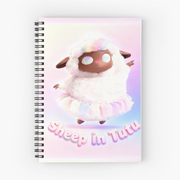 Aperçu de l'œuvre Mouton de ballet Kawaii • Agneau duveteux à tête noire en tutu pastel • Design de personnage de danse mignon créée et vendue par SheepInTutu.