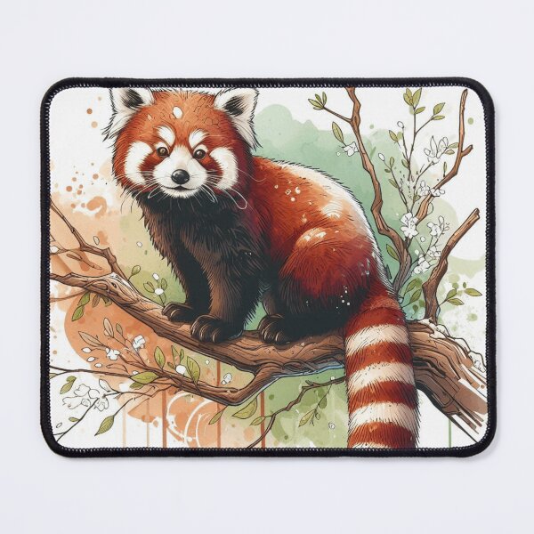 Item preview, Cute Watercolor Red Panda on Blossom Branch designed and sold by BigBlueArt.