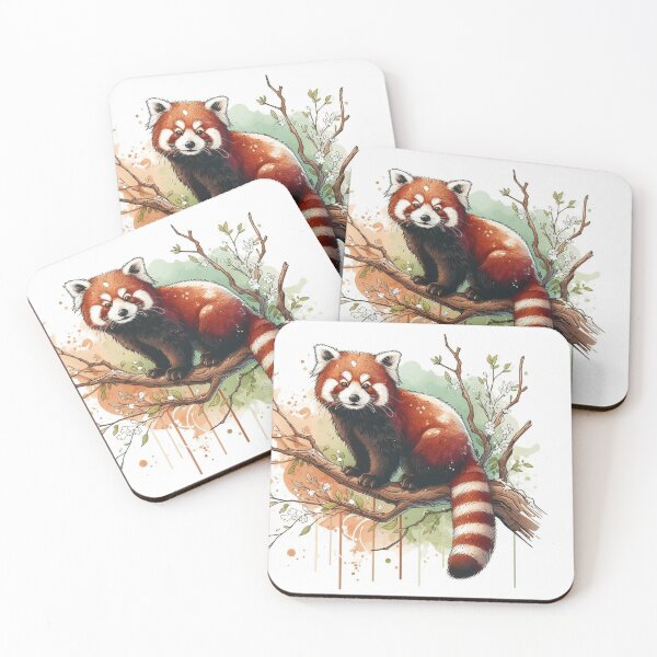 Item preview, Cute Watercolor Red Panda on Blossom Branch designed and sold by BigBlueArt.