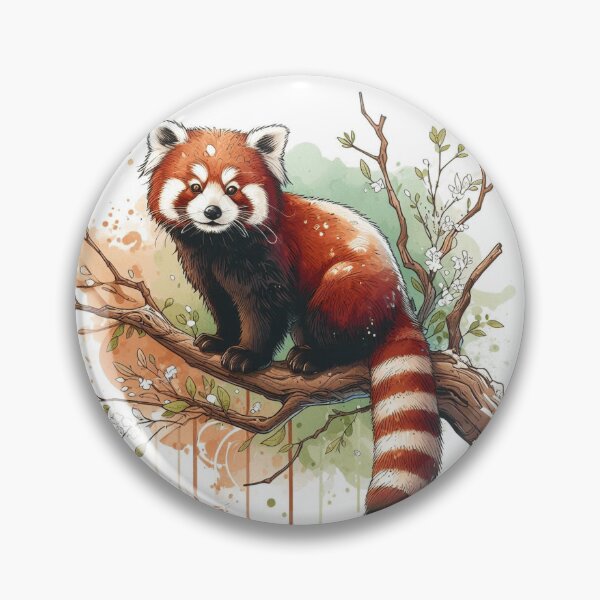 Item preview, Cute Watercolor Red Panda on Blossom Branch designed and sold by BigBlueArt.