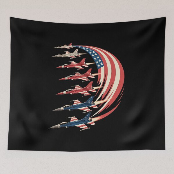 Item preview, 4th of July American Pride Fighter Jets Patriotic Flag designed and sold by Libbysharts.