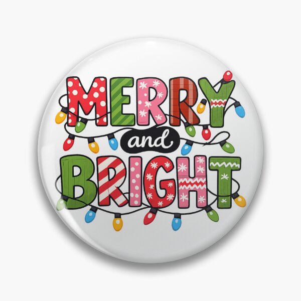 Item preview, Merry and Bright Christmas Typography – Colorful Festive Holiday Lettering with String Lights designed and sold by thesweetestthingja.