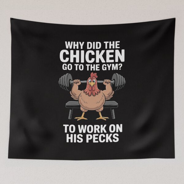 Item preview, Why Chicken Go To The Gym Workout Fitness Men Women designed and sold by chaeningplan.
