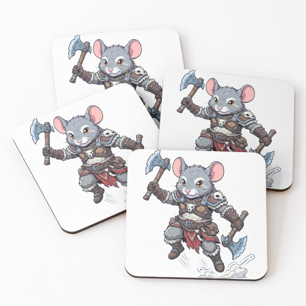 Item preview, Pocket Berserker: Mousefolk Barbarian designed and sold by SkinnyFlatWhite.