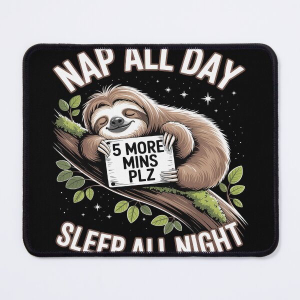 Item preview, 5 More Mins Funny Sloth Sleep Napping Cute designed and sold by Tatianamiobi.
