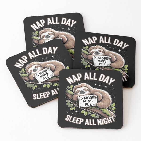 Item preview, 5 More Mins Funny Sloth Sleep Napping Cute designed and sold by Tatianamiobi.